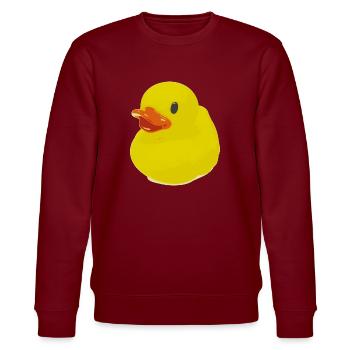 Ente, Badeente, Duck, Rubber Ducky - Stanley/Stella CHANGER Unisex Organic Sweatshirt - burgundy - Front - Nik (191cm) & Marisol (170cm)