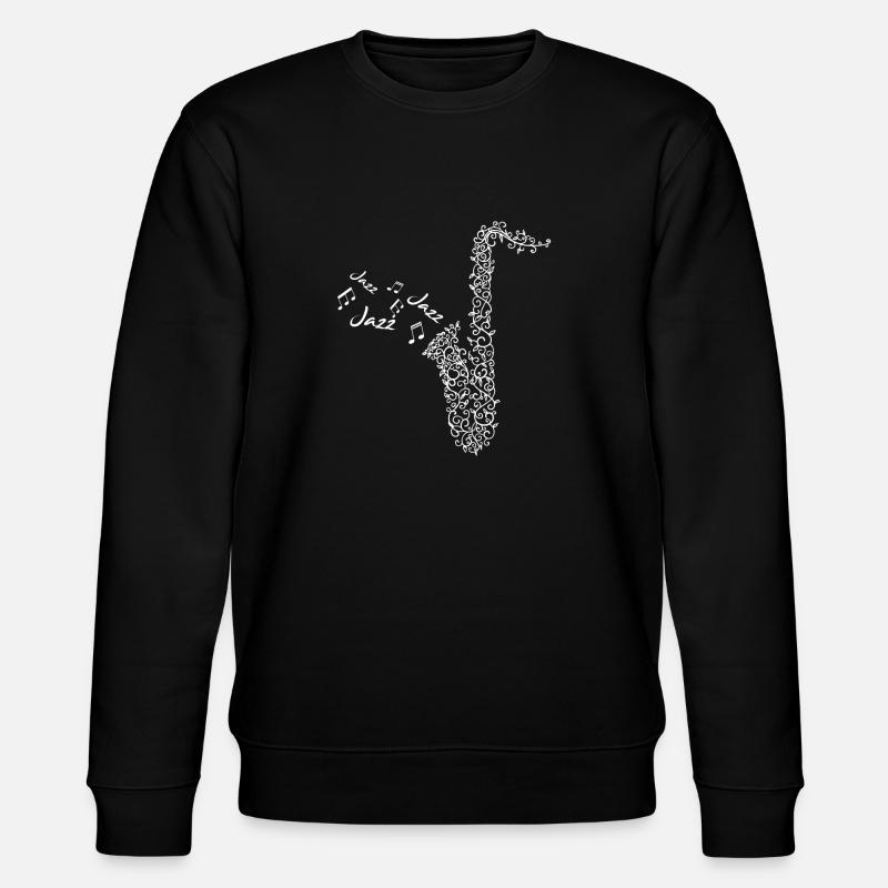 Jazz Saxophon - Stanley/Stella Unisex Bio-Sweatshirt CHANGER  - Schwarz