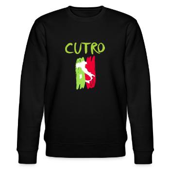 Cutro Italien Souvenir Cutro - Stanley/Stella Unisex Bio-Sweatshirt CHANGER  - Schwarz - Vorne - Nik (191cm) & Marisol (170cm)