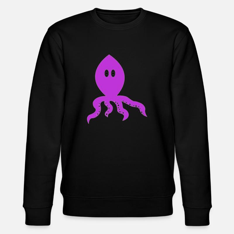 Denkender Tintenfisch - Stanley/Stella Unisex Bio-Sweatshirt CHANGER  - Schwarz