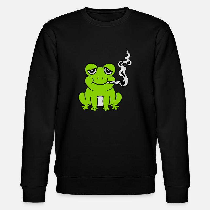 Stoned Weed Joint Frog - Stanley/Stella CHANGER Unisex Organic Sweatshirt - black