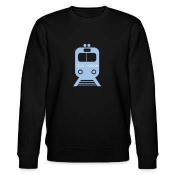 Thun - London Bahnfahrt Thun - London - Stanley/Stella Unisex Bio-Sweatshirt CHANGER  - Schwarz - Vorne - Nik (191cm) & Marisol (170cm)