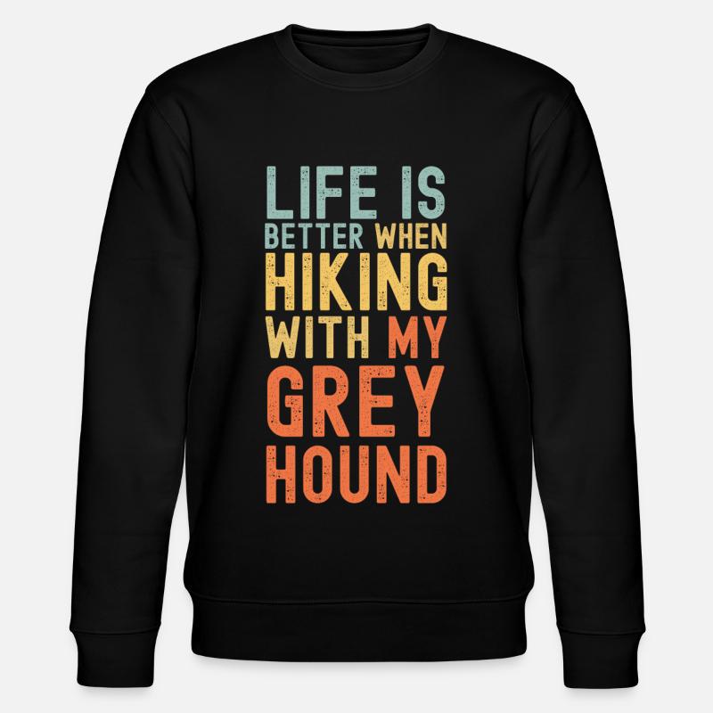 Windhund Wanderhund retro - Stanley/Stella Unisex Bio-Sweatshirt CHANGER  - Schwarz