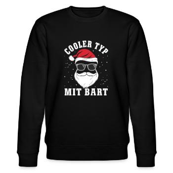 Weihnachtsmann Cooler Typ mit Bart Geschenk - Stanley/Stella Unisex Bio-Sweatshirt CHANGER  - Schwarz - Vorne - Nik (191cm) & Marisol (170cm)