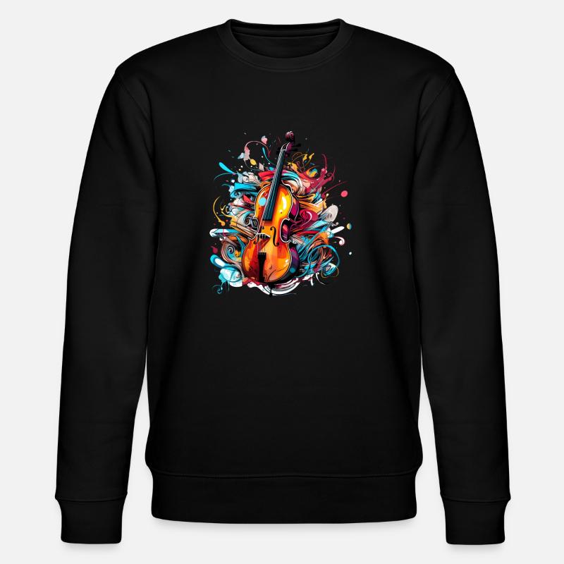 Geige Graffiti Style - Stanley/Stella Unisex Bio-Sweatshirt CHANGER  - Schwarz