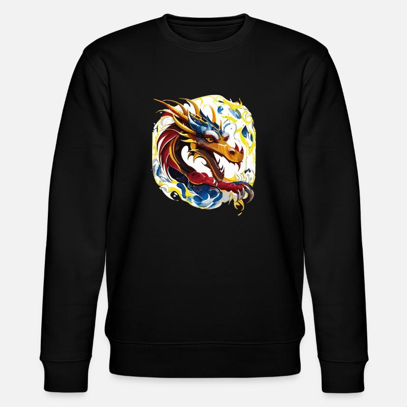 Freundlicher Drache (Artwork Collection) - Stanley/Stella Unisex Bio-Sweatshirt CHANGER  - Schwarz