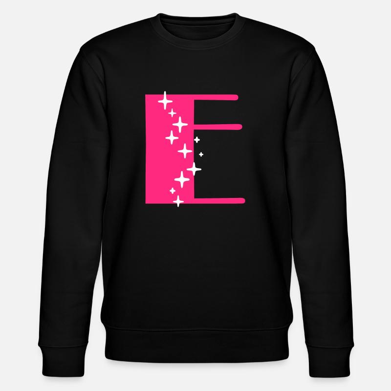 Buchstabe E Glitzer - Stanley/Stella Unisex Bio-Sweatshirt CHANGER  - Schwarz