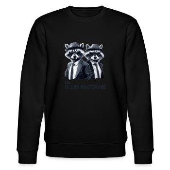 The Blues Raccoons 3 - Stanley/Stella CHANGER Unisex Organic Sweatshirt - black - Front - Nik (191cm) & Marisol (170cm)