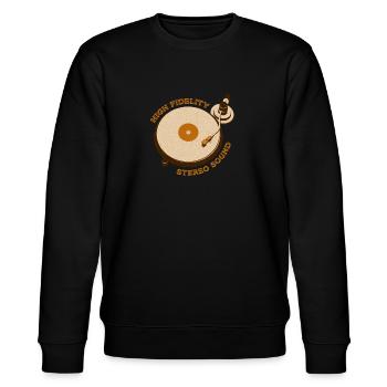 Reto Plattenspieler - Stanley/Stella Unisex Bio-Sweatshirt CHANGER  - Schwarz - Vorne - Nik (191cm) & Marisol (170cm)