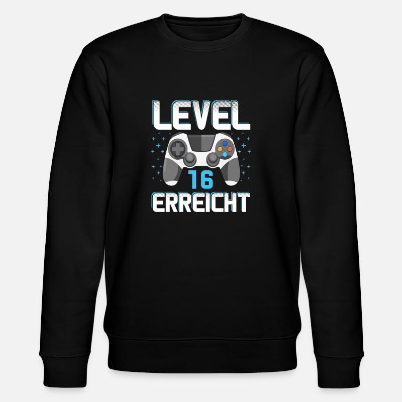 Level 16 Erreicht Gamer - Stanley/Stella Unisex Bio-Sweatshirt CHANGER  - Schwarz