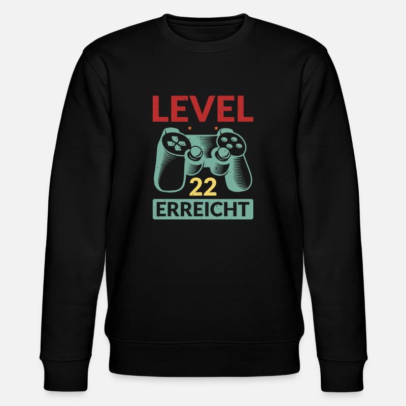 Level 22 Erreicht Gamer - Stanley/Stella Unisex Bio-Sweatshirt CHANGER  - Schwarz