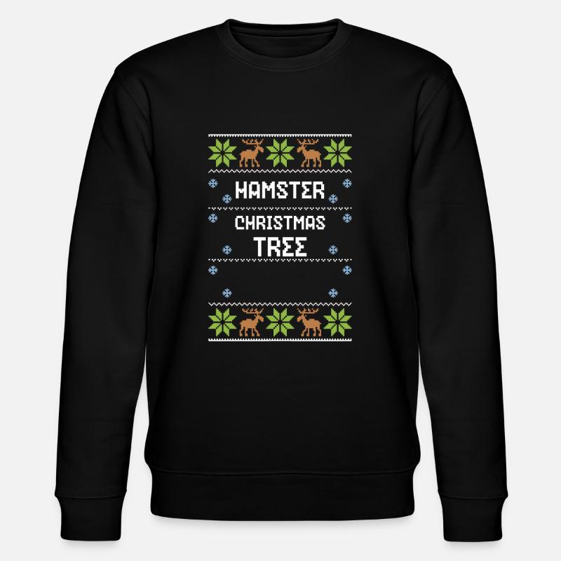 Hamster Christmas Tree - Stanley/Stella CHANGER Unisex Organic Sweatshirt - black