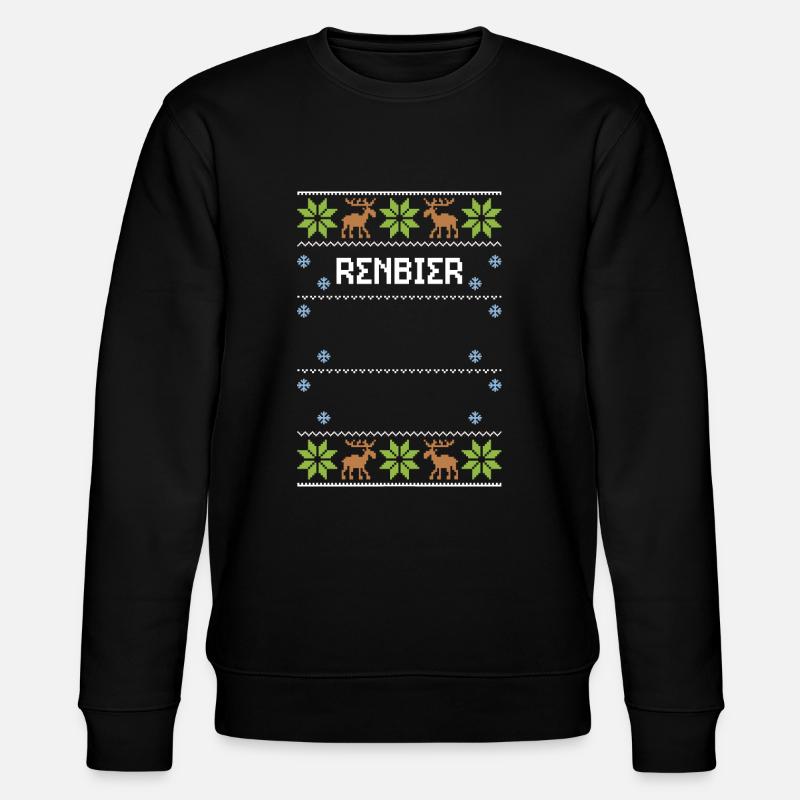 Renbier - Ugly Christmas - Stanley/Stella Unisex Bio-Sweatshirt CHANGER  - Schwarz