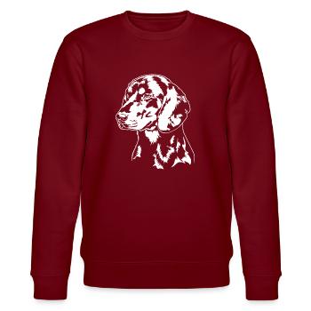 Schwarzwildbracke Portrait Hunde Jagdhund Wilsigns - Stanley/Stella Unisex Bio-Sweatshirt CHANGER  - Burgunderrot - Vorne - Nik (191cm) & Marisol (170cm)