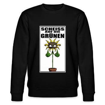 Gegen Grüne Politik Sonnenblume - Stanley/Stella Unisex Bio-Sweatshirt CHANGER  - Schwarz - Vorne - Nik (191cm) & Marisol (170cm)
