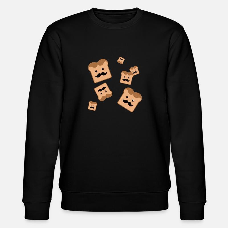 Toast mit Schnurrbart - Stanley/Stella Unisex Bio-Sweatshirt CHANGER  - Schwarz