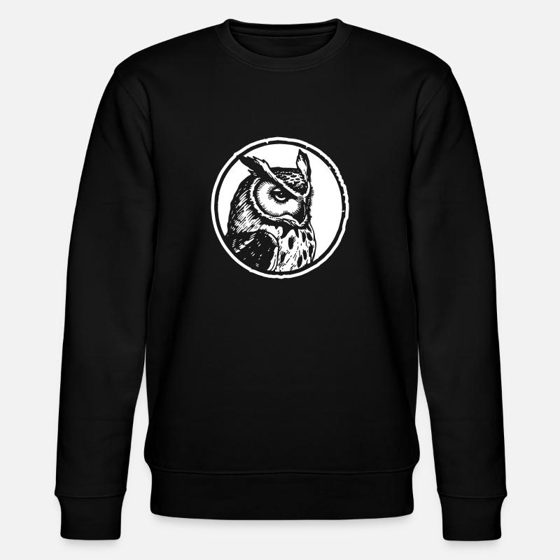 Eule Eulen Vogel - Stanley/Stella Unisex Bio-Sweatshirt CHANGER  - Schwarz
