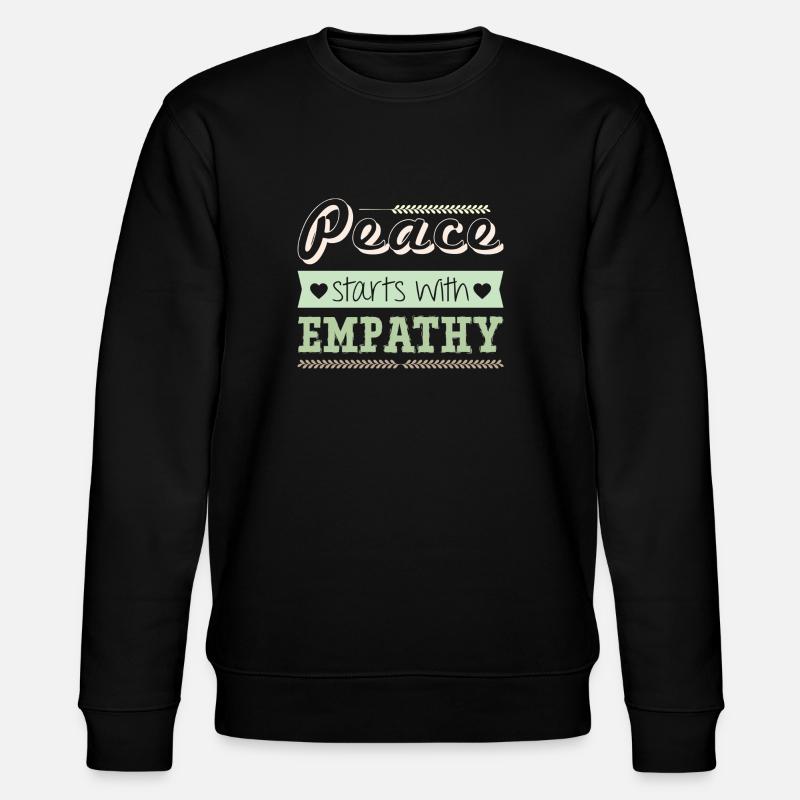 Peace starts with Empathy - Stanley/Stella CHANGER Unisex Organic Sweatshirt - black