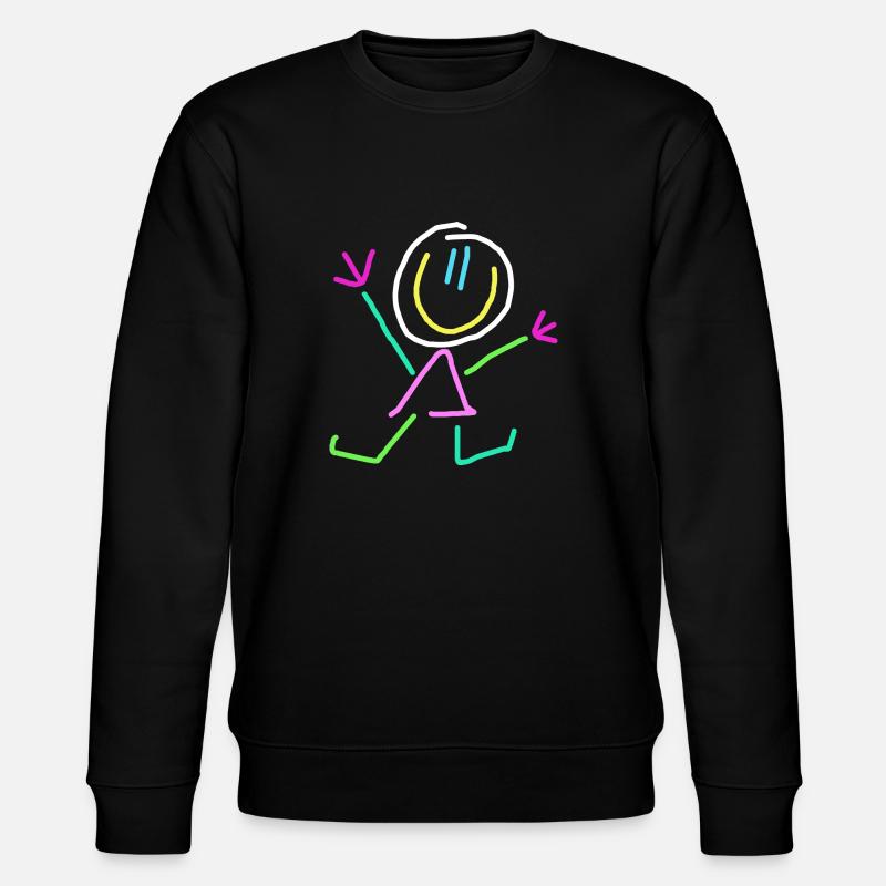Strichmännchen - Stanley/Stella Unisex Bio-Sweatshirt CHANGER  - Schwarz