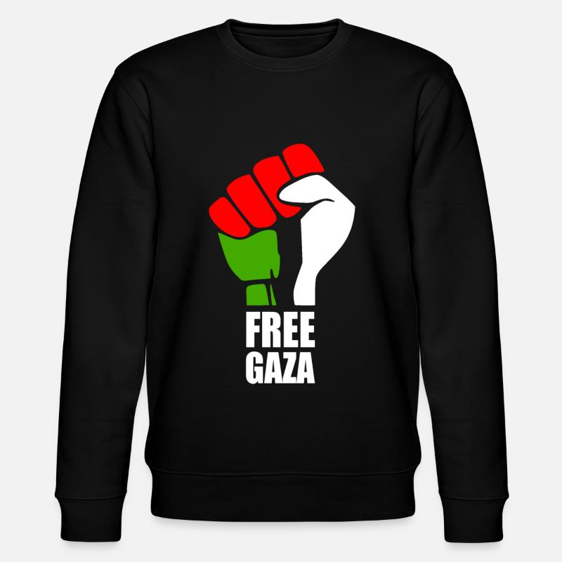 Free gaza - Stanley/Stella Unisex Bio-Sweatshirt CHANGER  - Schwarz