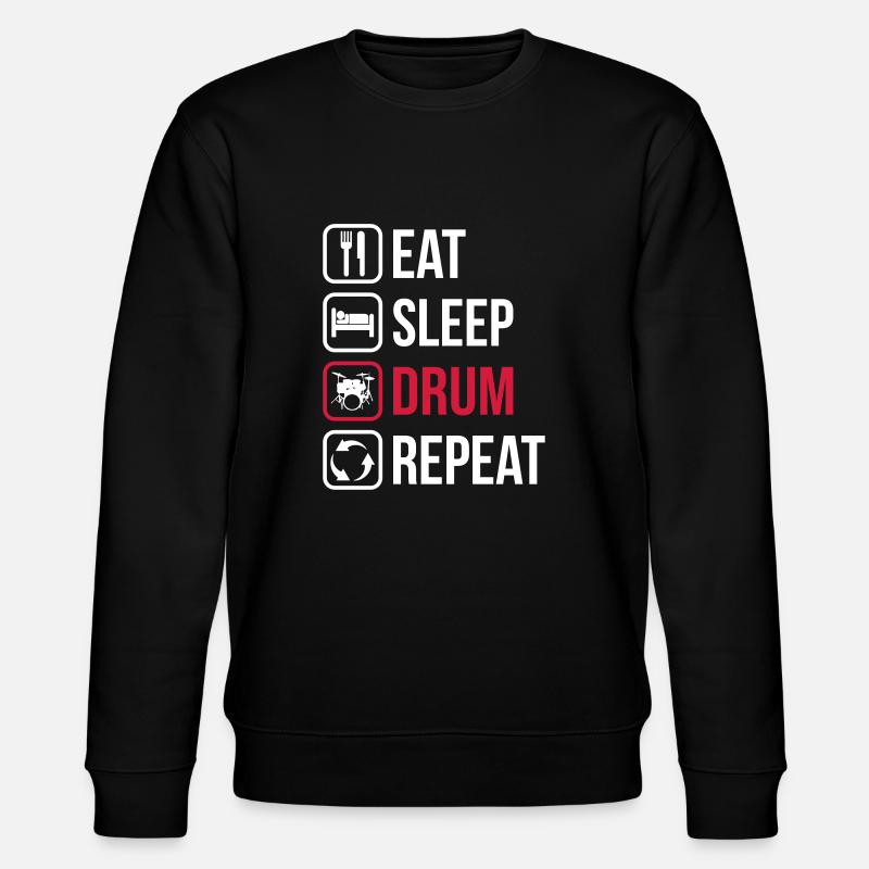 Eat Sleep Drum Repeat - Stanley/Stella Unisex Bio-Sweatshirt CHANGER  - Schwarz