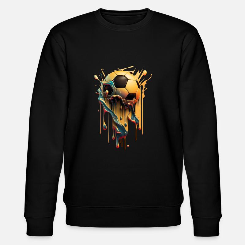 Schmelzender Fußball - Stanley/Stella Unisex Bio-Sweatshirt CHANGER  - Schwarz