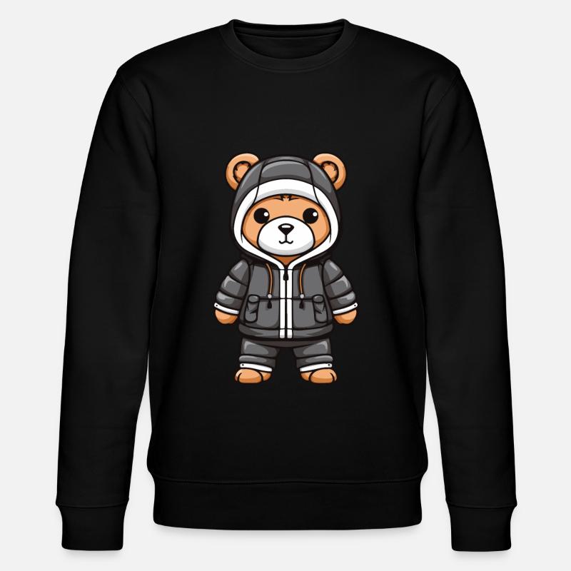 Bär Winter Comic Niedlich - Stanley/Stella Unisex Bio-Sweatshirt CHANGER  - Schwarz
