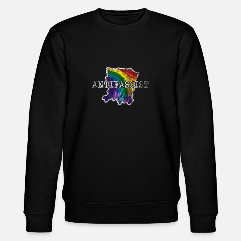 Regenbogen der Antifa - Stanley/Stella Unisex Bio-Sweatshirt CHANGER  - Schwarz
