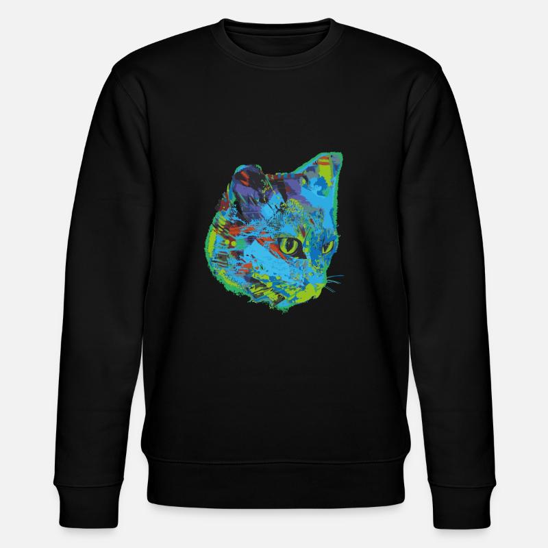 cat, cat, illustration, graffiti, cat, - Stanley/Stella CHANGER Unisex Organic Sweatshirt - black