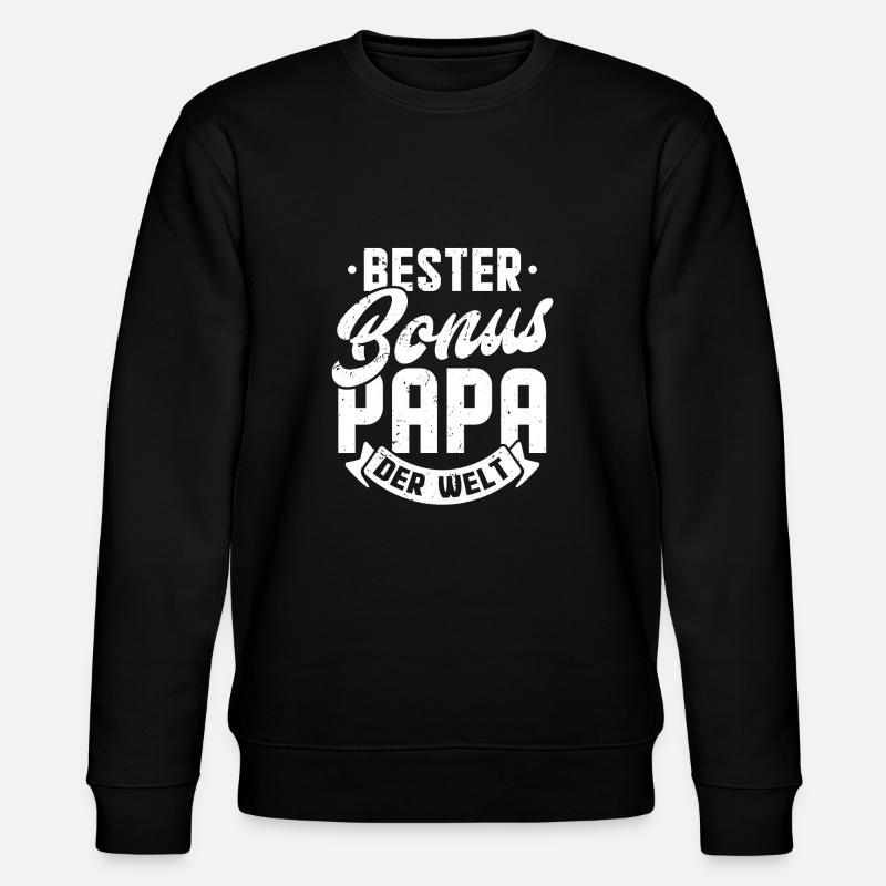 Bester Bonus Papa der Welt - Stanley/Stella Unisex Bio-Sweatshirt CHANGER  - Schwarz