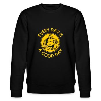 Buddha - Every Day Is A Good Day - Stanley/Stella Unisex Bio-Sweatshirt CHANGER  - Schwarz - Vorne - Nik (191cm) & Marisol (170cm)