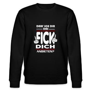 Darf ich dir das Fick Dich anbieten - Stanley/Stella Unisex Bio-Sweatshirt CHANGER  - Schwarz - Vorne - Nik (191cm) & Marisol (170cm)