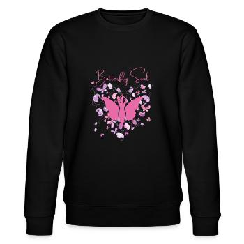 A New Butterfly Soul - Stanley/Stella Unisex Bio-Sweatshirt CHANGER  - Schwarz - Vorne - Nik (191cm) & Marisol (170cm)