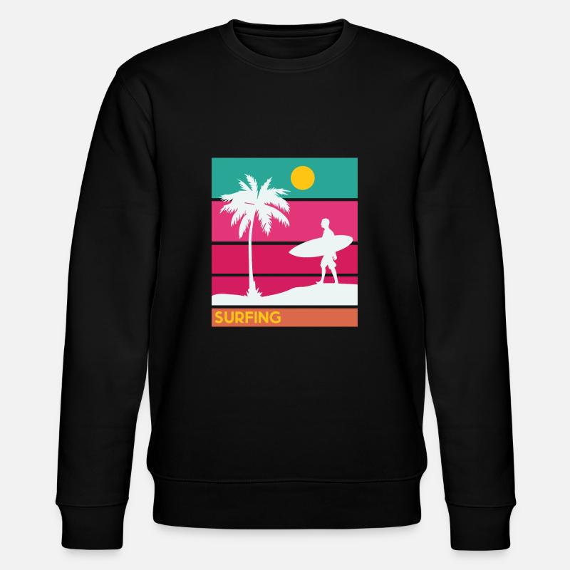 Surfing Surfboard Surfer Geschenksidee - Stanley/Stella Unisex Bio-Sweatshirt CHANGER  - Schwarz