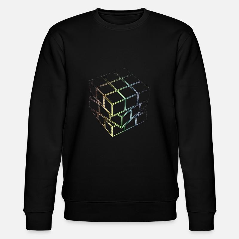 Cube en treillis - Sweat bio CHANGER Stanley/Stella Unisexe - noir