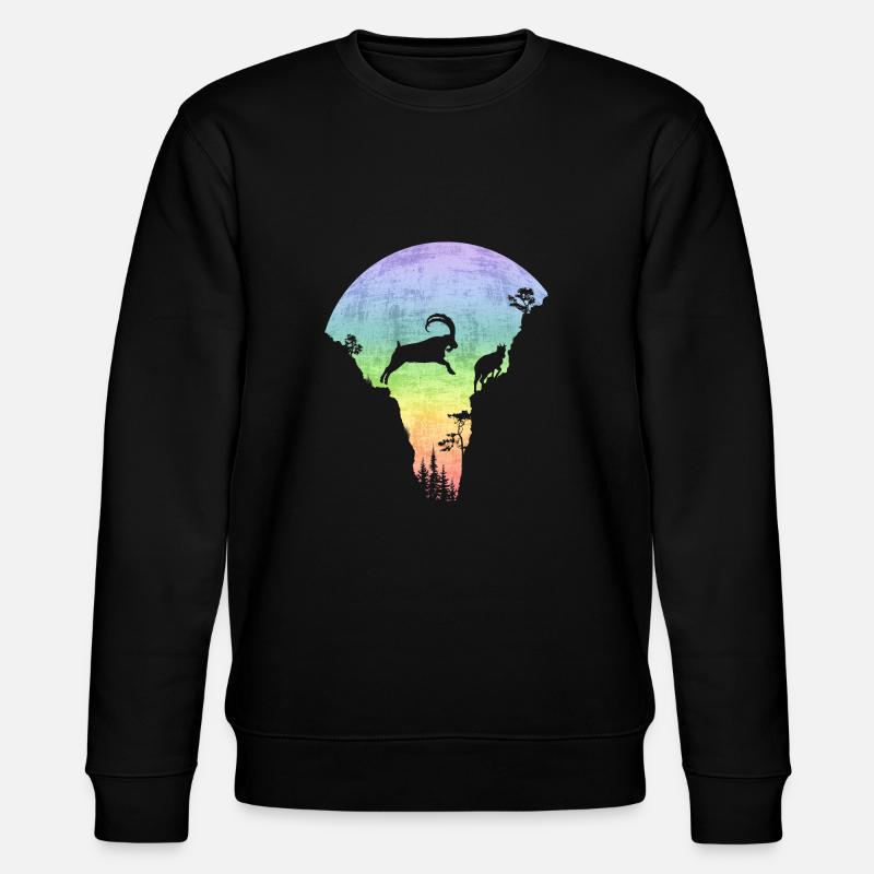 Springender Steinbock - Stanley/Stella Unisex Bio-Sweatshirt CHANGER  - Schwarz