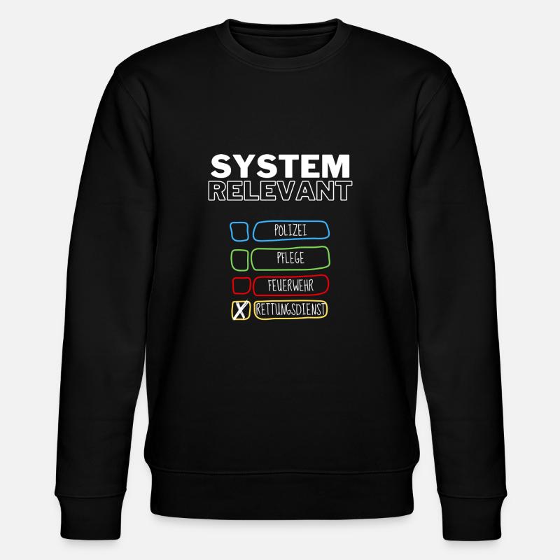 Systemrelevant | Rettungsdienst - Stanley/Stella Unisex Bio-Sweatshirt CHANGER  - Schwarz