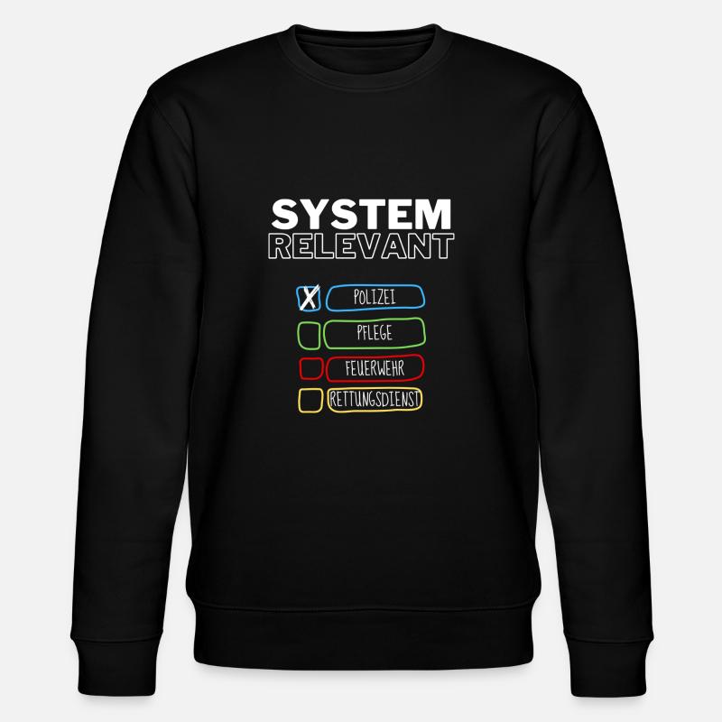 Systemrelevant | Polizei - Stanley/Stella Unisex Bio-Sweatshirt CHANGER  - Schwarz