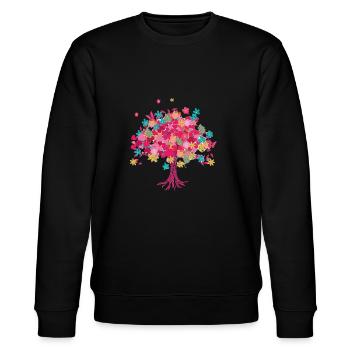 Tree of Life,Tree of Life,Flowers,Tree with flowers - Stanley/Stella CHANGER Unisex Organic Sweatshirt - black - Front - Nik (191cm) & Marisol (170cm)