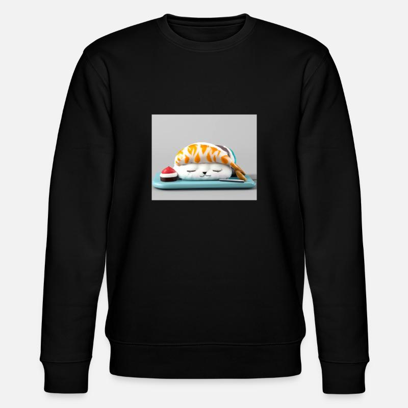 Schlafende Sushi Robbe - Stanley/Stella Unisex Bio-Sweatshirt CHANGER  - Schwarz