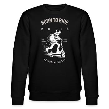 Scooter Design - Born to Ride - Stanley/Stella Unisex Bio-Sweatshirt CHANGER  - Schwarz - Vorne - Nik (191cm) & Marisol (170cm)