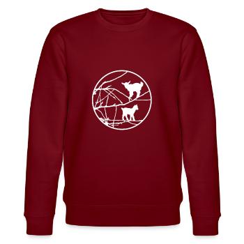 Ziegen im Baum | Goats in a tree - Stanley/Stella Unisex Bio-Sweatshirt CHANGER  - Burgunderrot - Vorne - Nik (191cm) & Marisol (170cm)