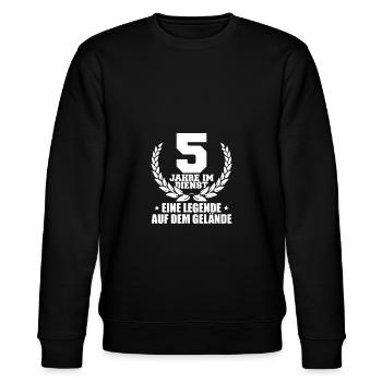 5. Firmenjubiläum 5 Jahre Dienst - Stanley/Stella Unisex Bio-Sweatshirt CHANGER  - Schwarz - Vorne - Nik (191cm) & Marisol (170cm)