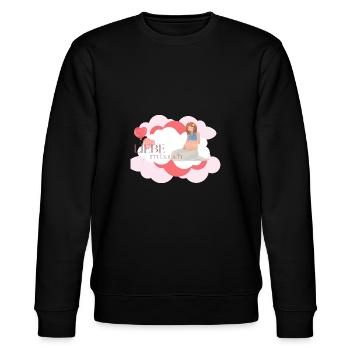 T Shirt schwanger Liebe im Bauch - Stanley/Stella Unisex Bio-Sweatshirt CHANGER  - Schwarz - Vorne - Nik (191cm) & Marisol (170cm)