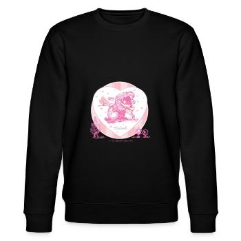 Thelwell Cartoon Pony Umarmung - Stanley/Stella Unisex Bio-Sweatshirt CHANGER  - Schwarz - Vorne - Nik (191cm) & Marisol (170cm)