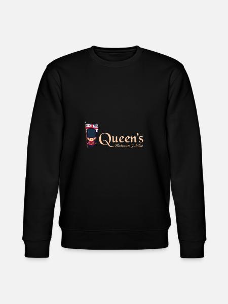 British Queen Monarchy Platinum Jubilee 70th yr - Stanley/Stella CHANGER Unisex Organic Sweatshirt - black