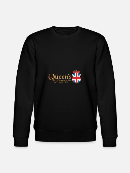 British Queen Monarchy Platinum Jubilee 70th yr - Stanley/Stella CHANGER Unisex Organic Sweatshirt - black