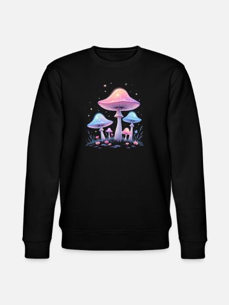 Magiczne grzyby - mistyczna sztuka leśna - Ekologiczna bluza unisex Stanley/Stella CHANGER  - czarny