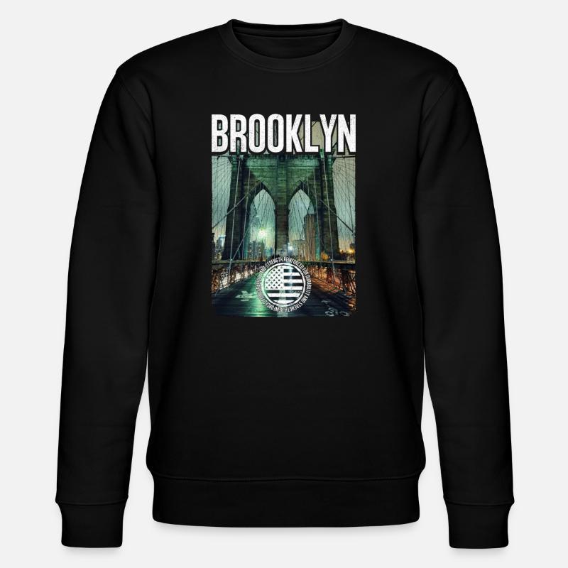 Brooklyn Bridge Night Glow - Stanley/Stella CHANGER Unisex Organic Sweatshirt - black
