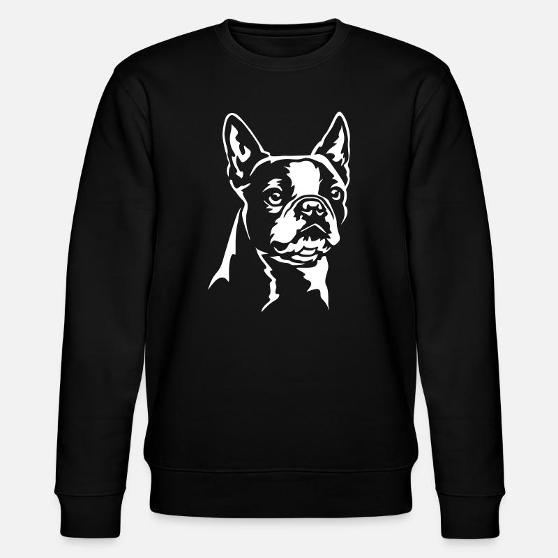 Boston Terrier Kopf "Black Edition" - Stanley/Stella Unisex Bio-Sweatshirt CHANGER  - Schwarz